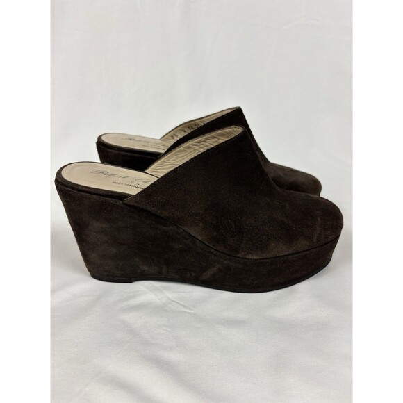Robert Clergerie Paris Platform Wedge Clogs Brown Suede Size 38 Made in France - Picture 11 of 11